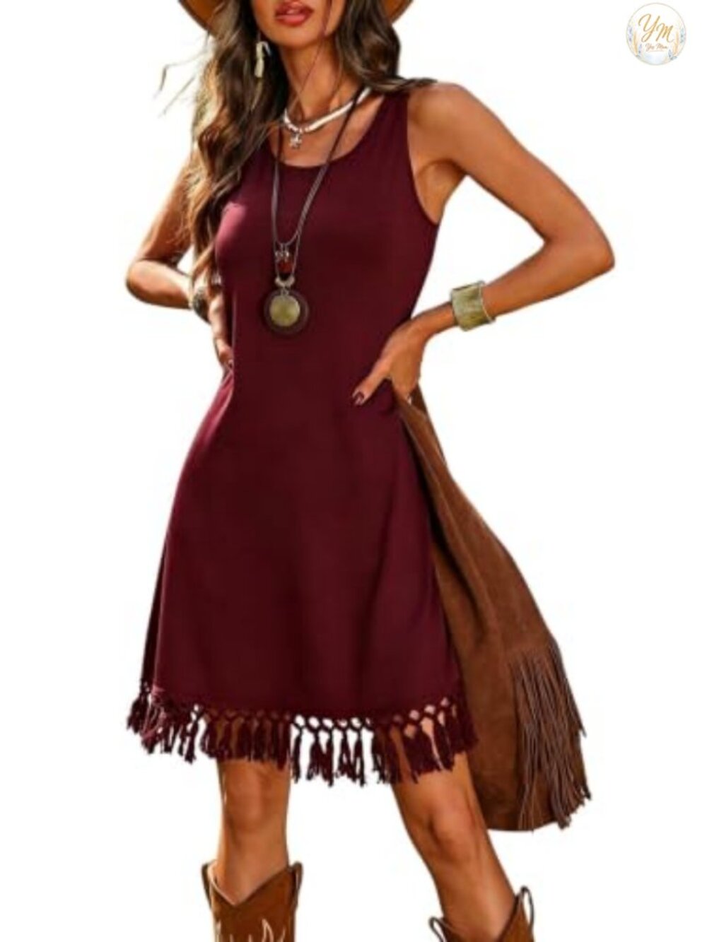 Western Fringe Sleeveless Short Dress Cowgirl Country Concert Rodeo